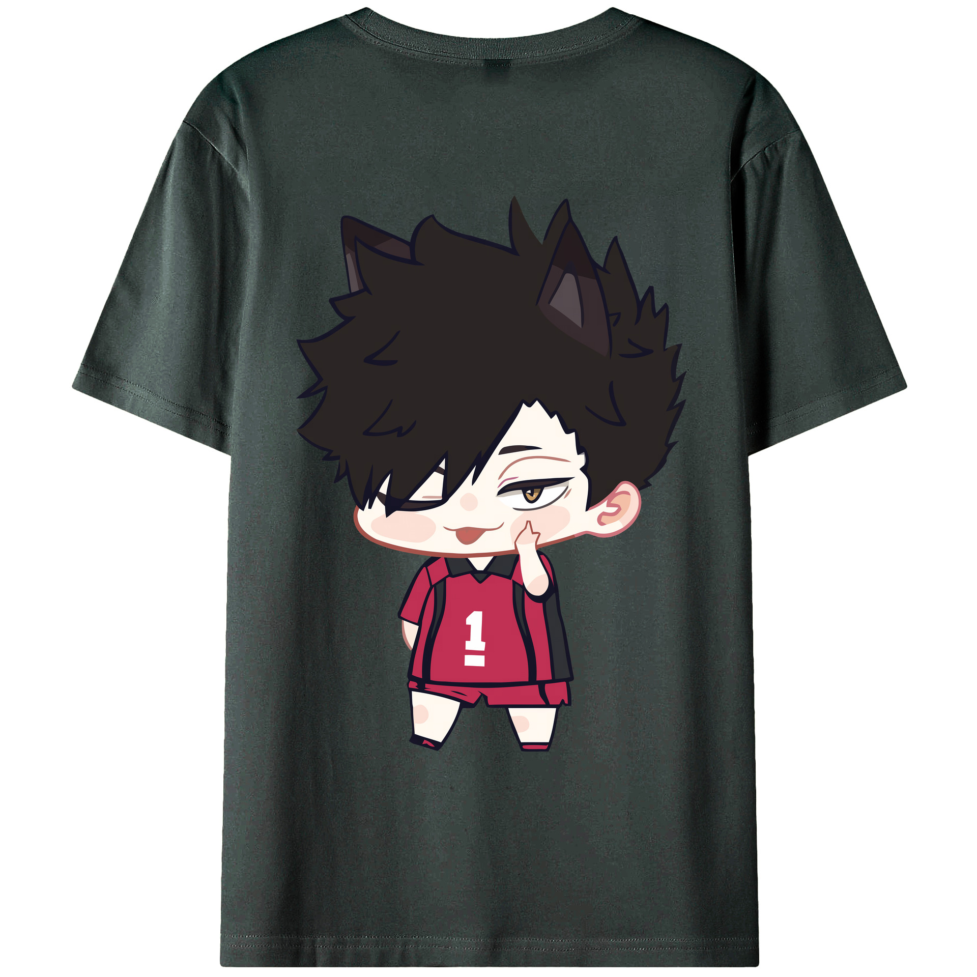 （画像用） ハイキュー!! Haikyu!! 綿100％ メンズ半袖Tシャツ（バックプリント） 通気性
